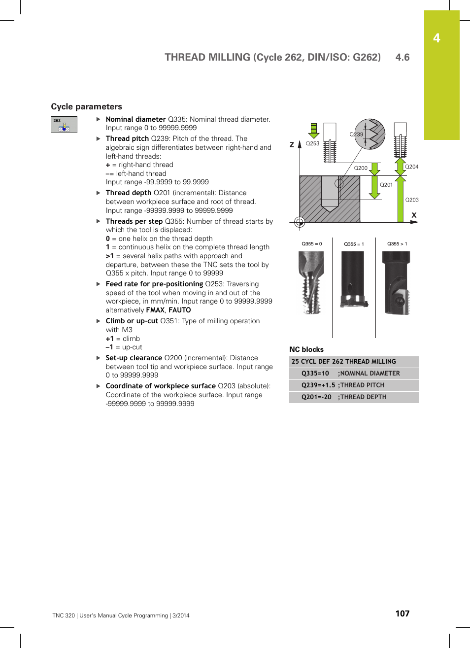 Cycle parameters | HEIDENHAIN TNC 320 (77185x-01) Cycle programming User Manual | Page 107 / 445