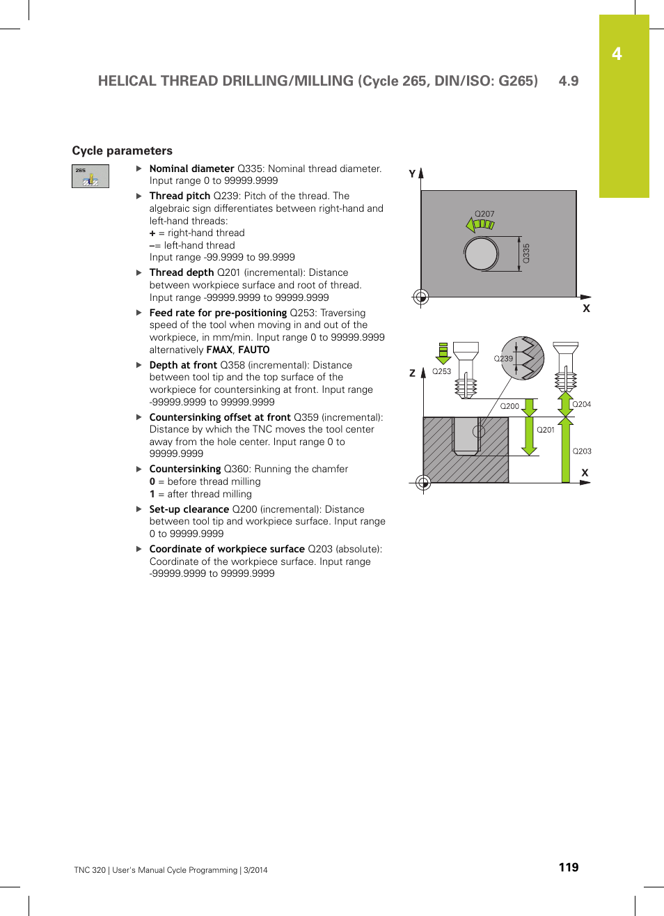 Cycle parameters | HEIDENHAIN TNC 320 (77185x-01) Cycle programming User Manual | Page 119 / 445