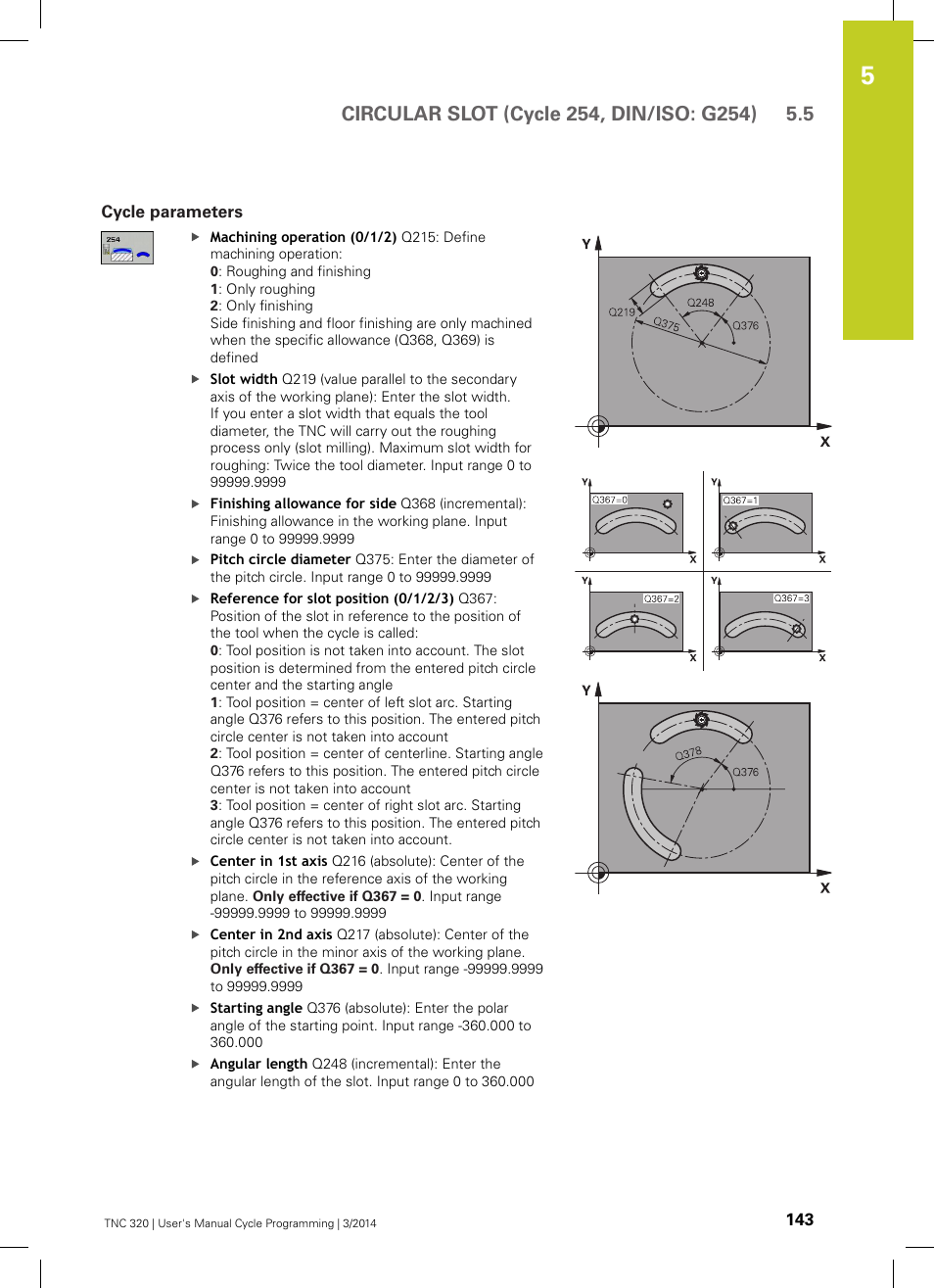 Cycle parameters | HEIDENHAIN TNC 320 (77185x-01) Cycle programming User Manual | Page 143 / 445