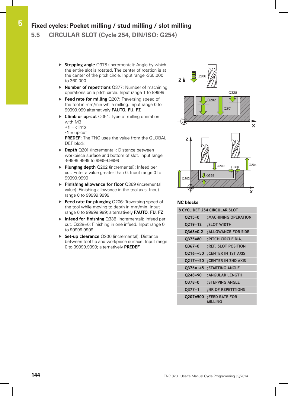 HEIDENHAIN TNC 320 (77185x-01) Cycle programming User Manual | Page 144 / 445