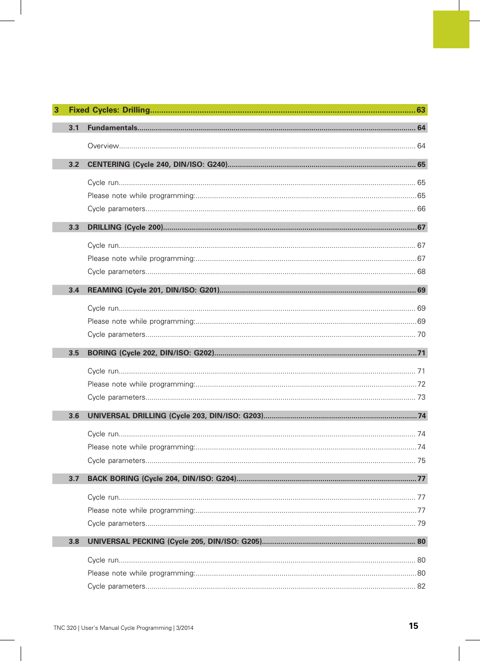 HEIDENHAIN TNC 320 (77185x-01) Cycle programming User Manual | Page 15 / 445