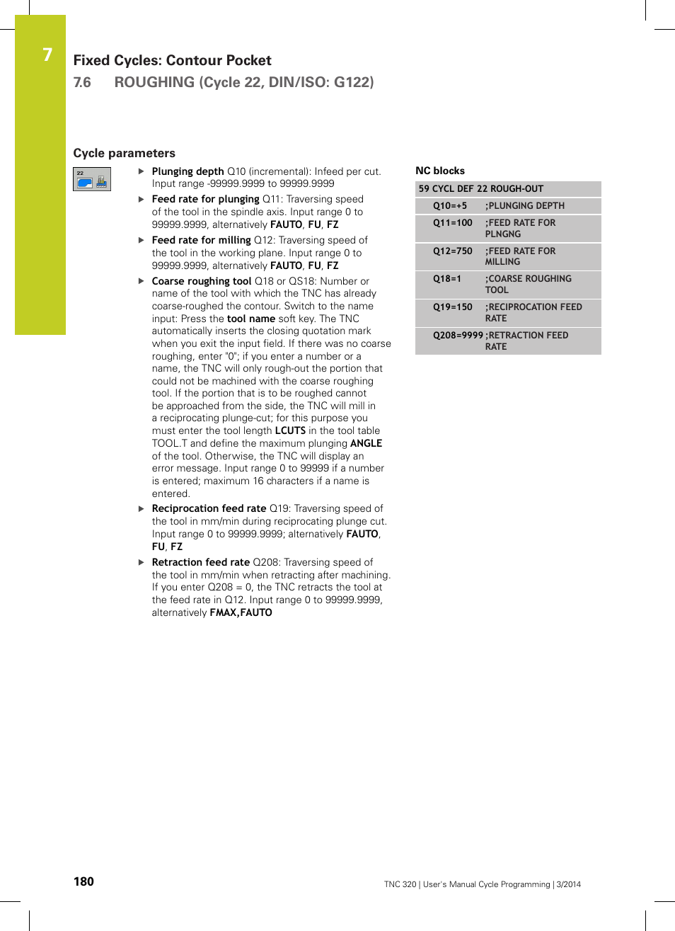Cycle parameters | HEIDENHAIN TNC 320 (77185x-01) Cycle programming User Manual | Page 180 / 445