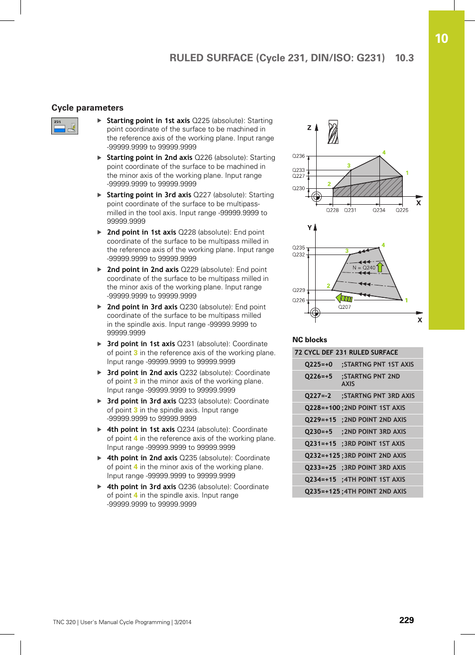 Cycle parameters | HEIDENHAIN TNC 320 (77185x-01) Cycle programming User Manual | Page 229 / 445