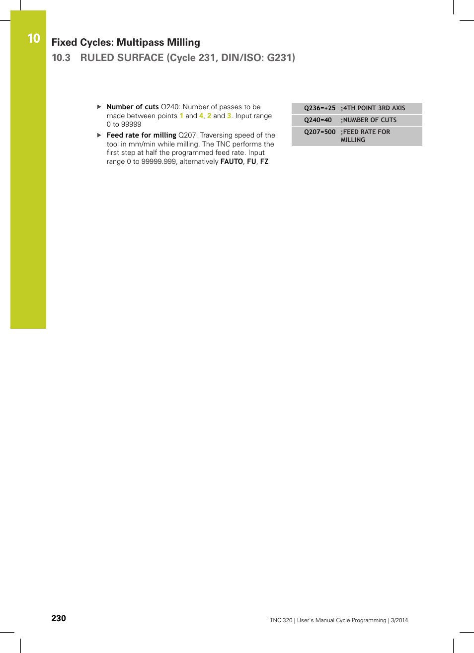 HEIDENHAIN TNC 320 (77185x-01) Cycle programming User Manual | Page 230 / 445