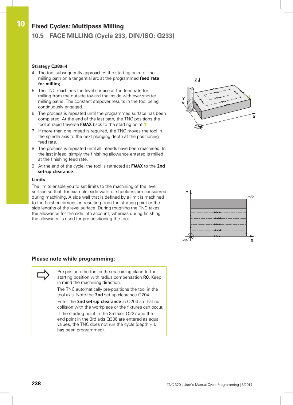 Please note while programming | HEIDENHAIN TNC 320 (77185x-01) Cycle programming User Manual | Page 238 / 445