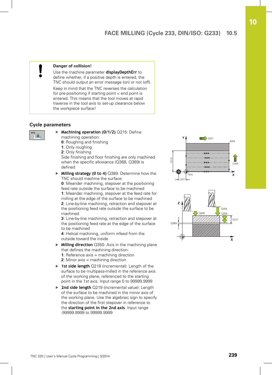 Cycle parameters | HEIDENHAIN TNC 320 (77185x-01) Cycle programming User Manual | Page 239 / 445