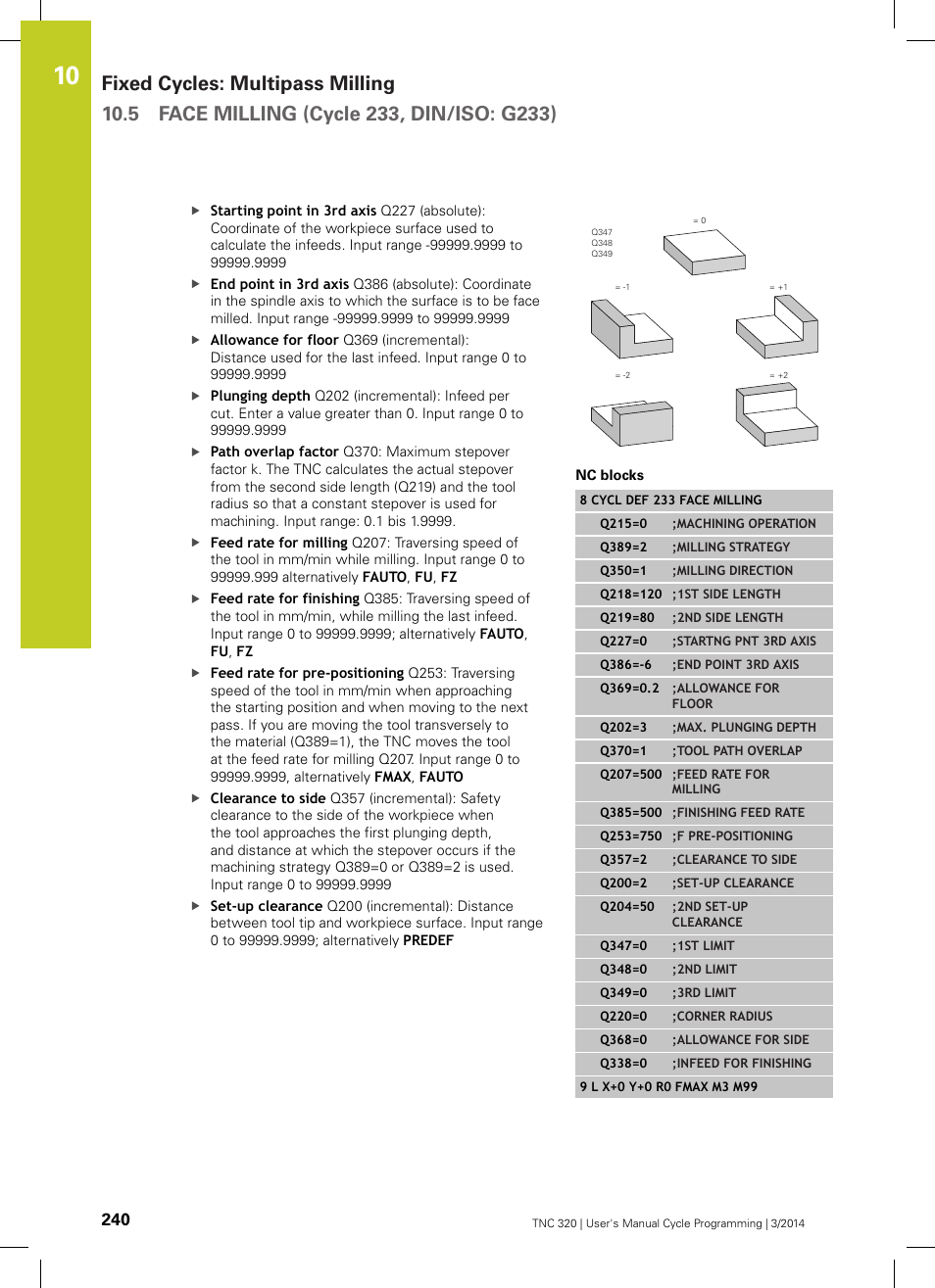 HEIDENHAIN TNC 320 (77185x-01) Cycle programming User Manual | Page 240 / 445