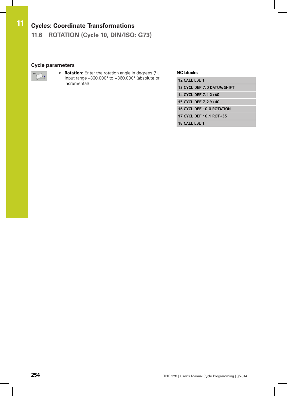 Cycle parameters | HEIDENHAIN TNC 320 (77185x-01) Cycle programming User Manual | Page 254 / 445