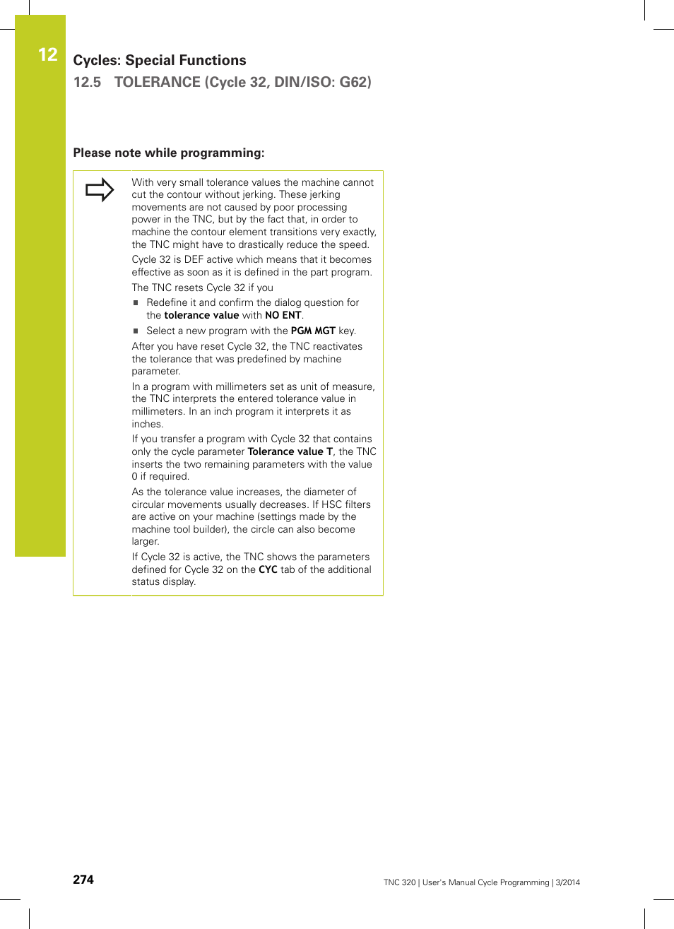 Please note while programming | HEIDENHAIN TNC 320 (77185x-01) Cycle programming User Manual | Page 274 / 445