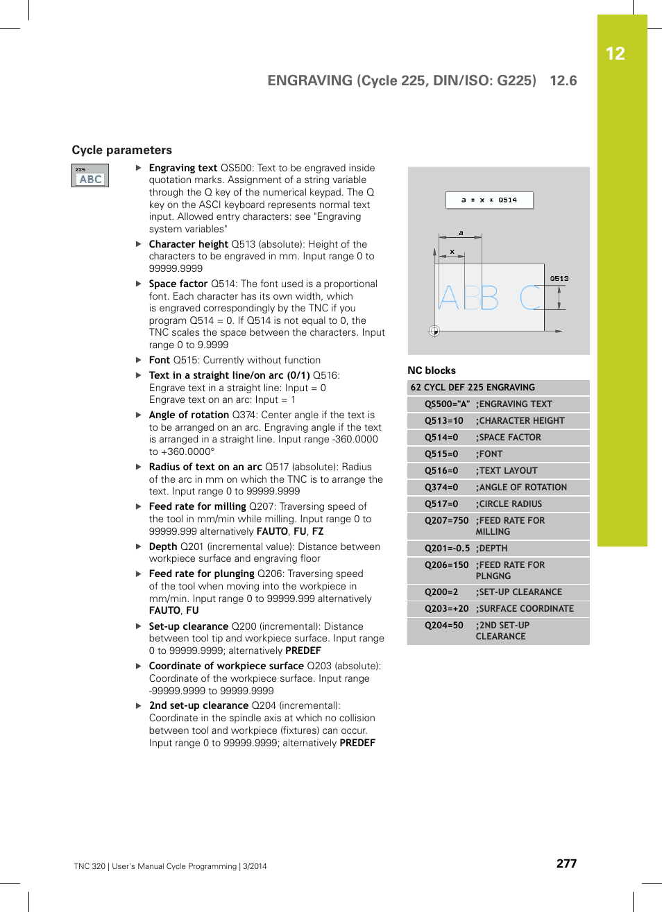 Cycle parameters | HEIDENHAIN TNC 320 (77185x-01) Cycle programming User Manual | Page 277 / 445