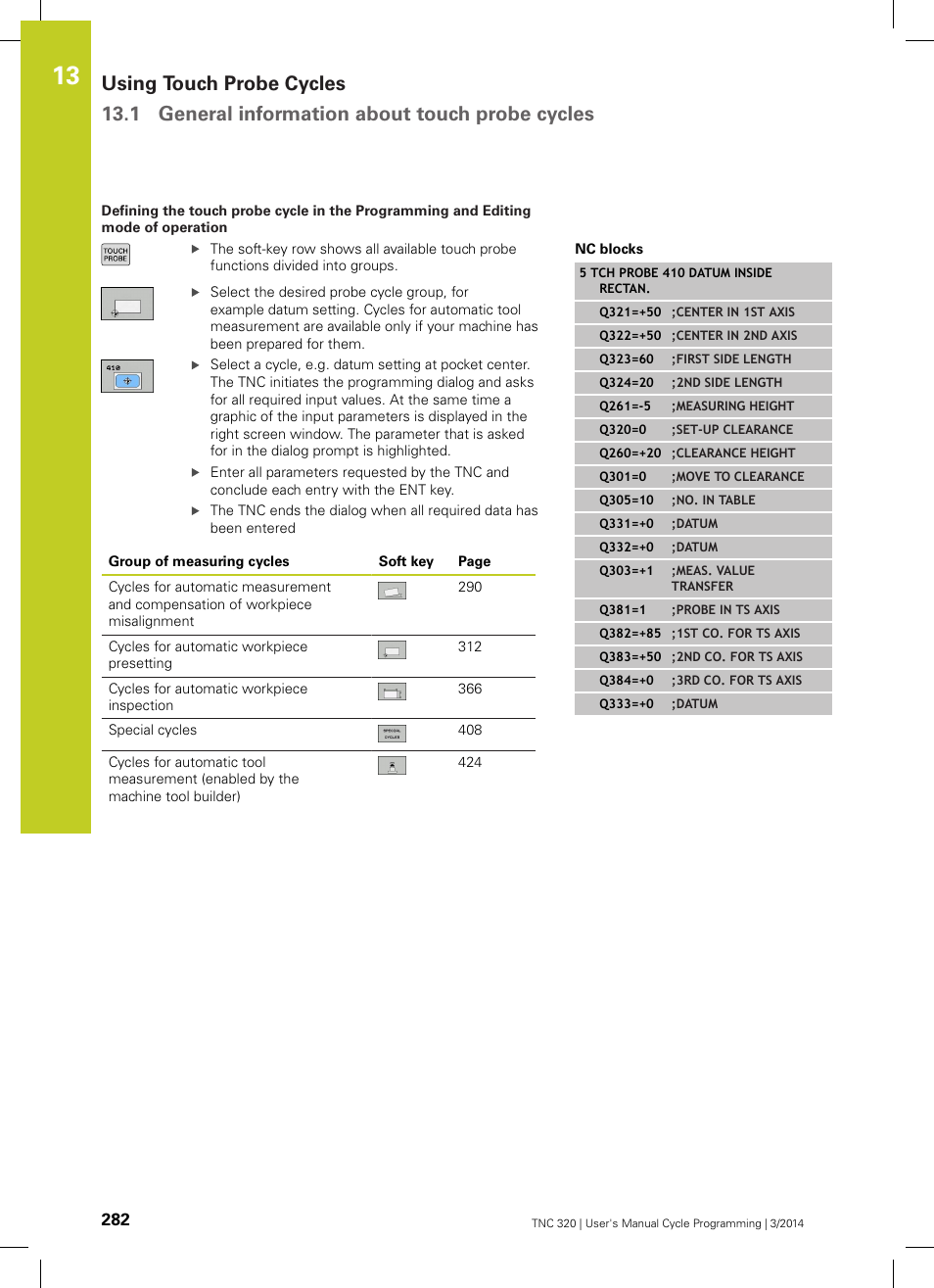 HEIDENHAIN TNC 320 (77185x-01) Cycle programming User Manual | Page 282 / 445