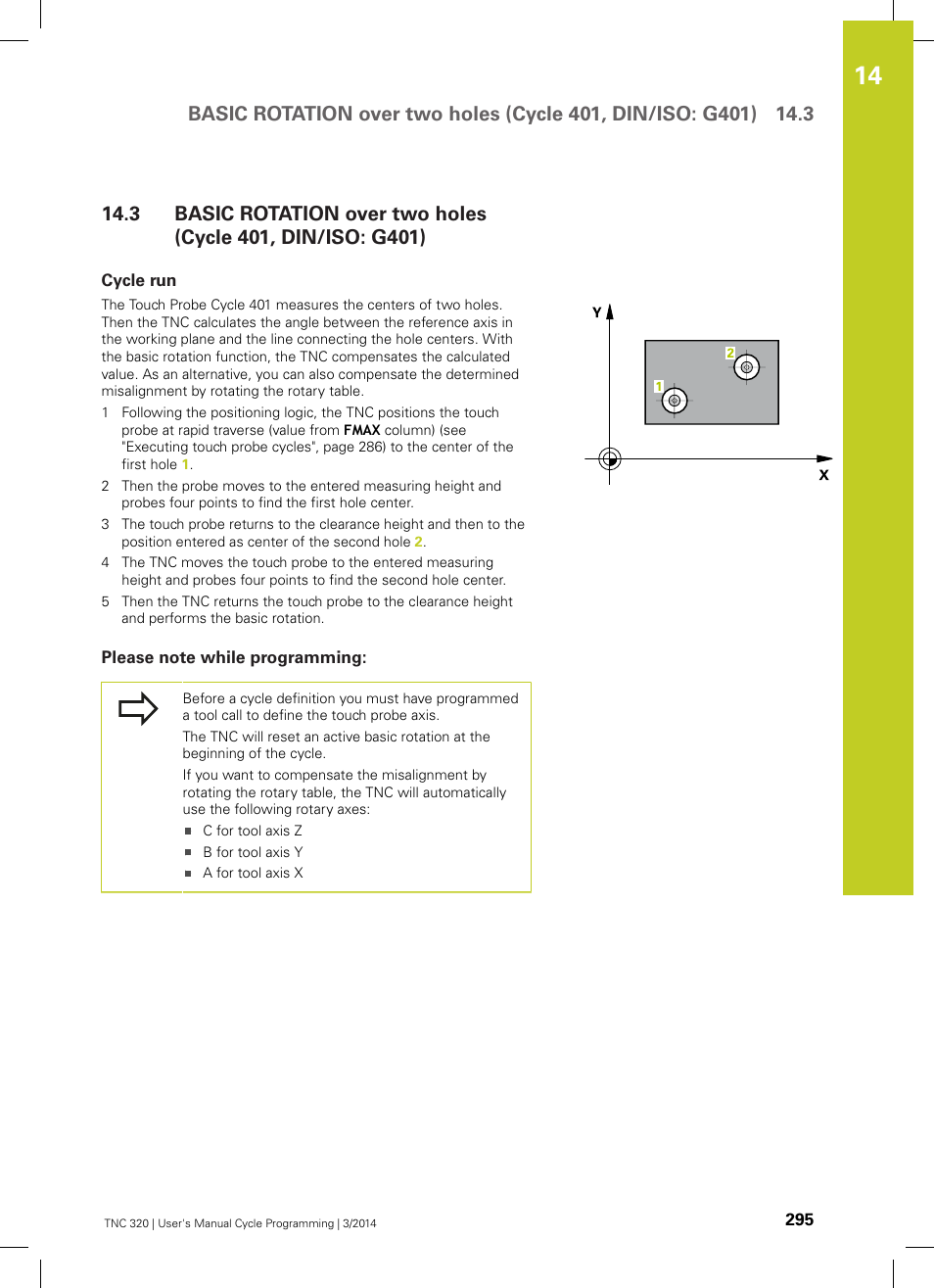 Cycle run, Please note while programming | HEIDENHAIN TNC 320 (77185x-01) Cycle programming User Manual | Page 295 / 445