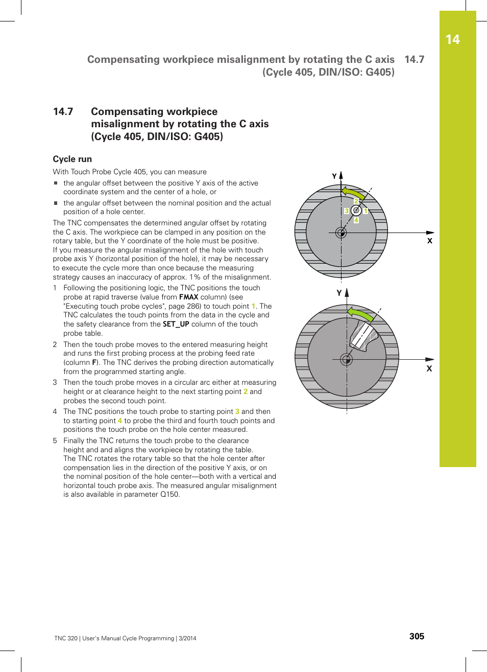 Cycle run | HEIDENHAIN TNC 320 (77185x-01) Cycle programming User Manual | Page 305 / 445