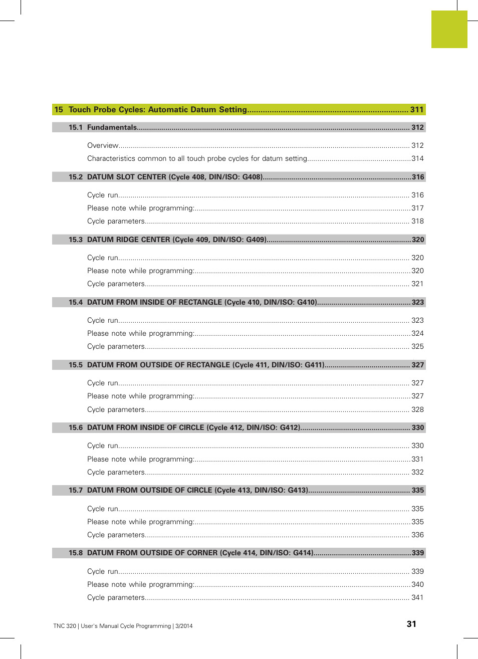 HEIDENHAIN TNC 320 (77185x-01) Cycle programming User Manual | Page 31 / 445