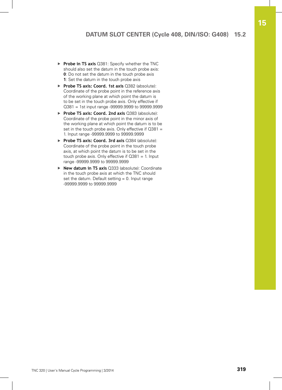 HEIDENHAIN TNC 320 (77185x-01) Cycle programming User Manual | Page 319 / 445