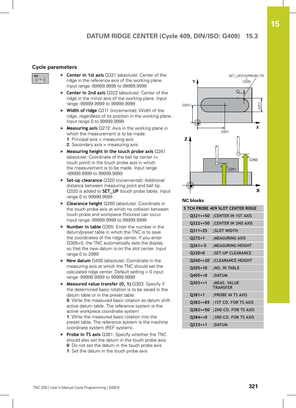 Cycle parameters | HEIDENHAIN TNC 320 (77185x-01) Cycle programming User Manual | Page 321 / 445