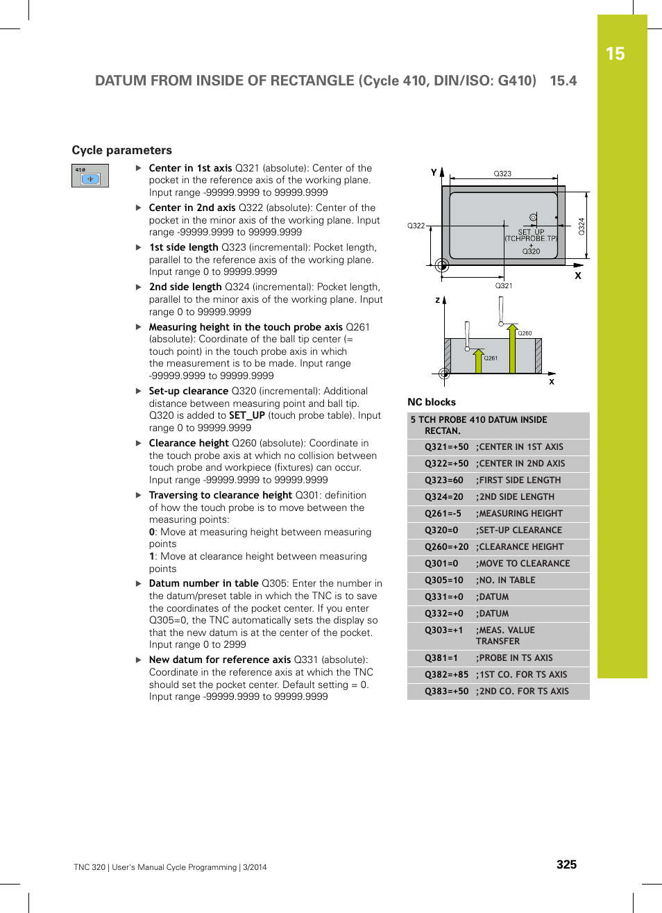 Cycle parameters | HEIDENHAIN TNC 320 (77185x-01) Cycle programming User Manual | Page 325 / 445