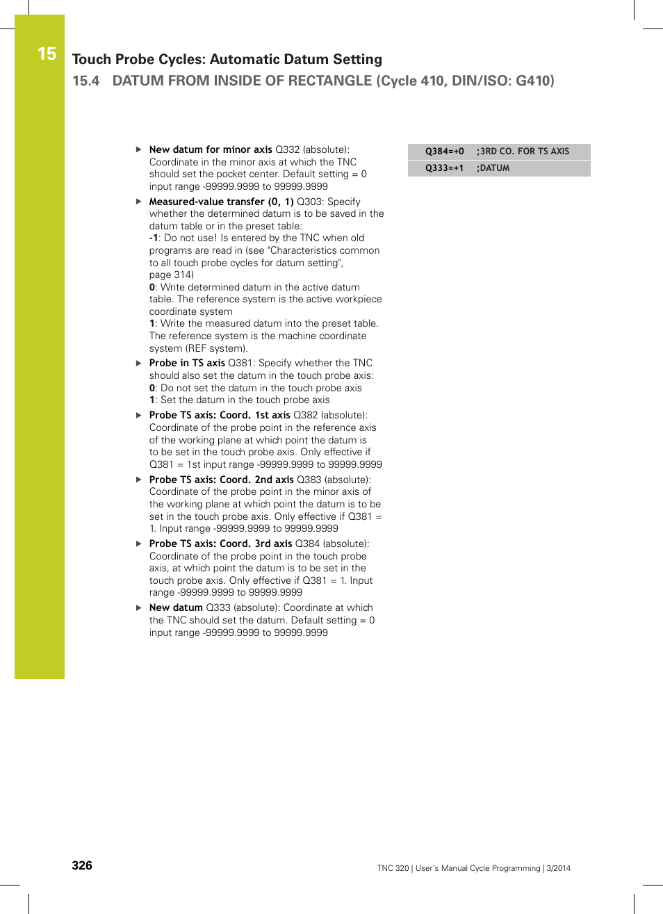 HEIDENHAIN TNC 320 (77185x-01) Cycle programming User Manual | Page 326 / 445