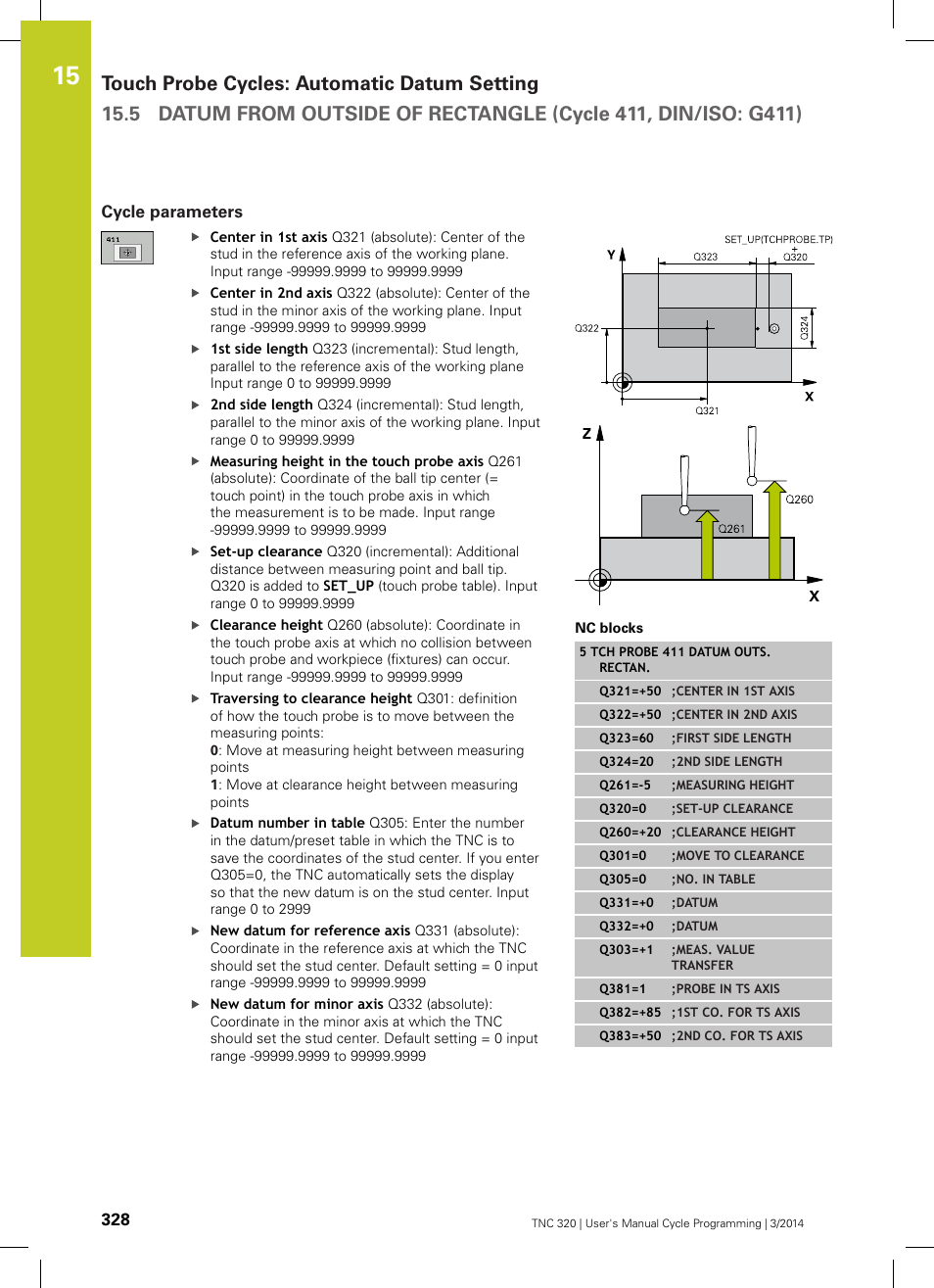 Cycle parameters | HEIDENHAIN TNC 320 (77185x-01) Cycle programming User Manual | Page 328 / 445