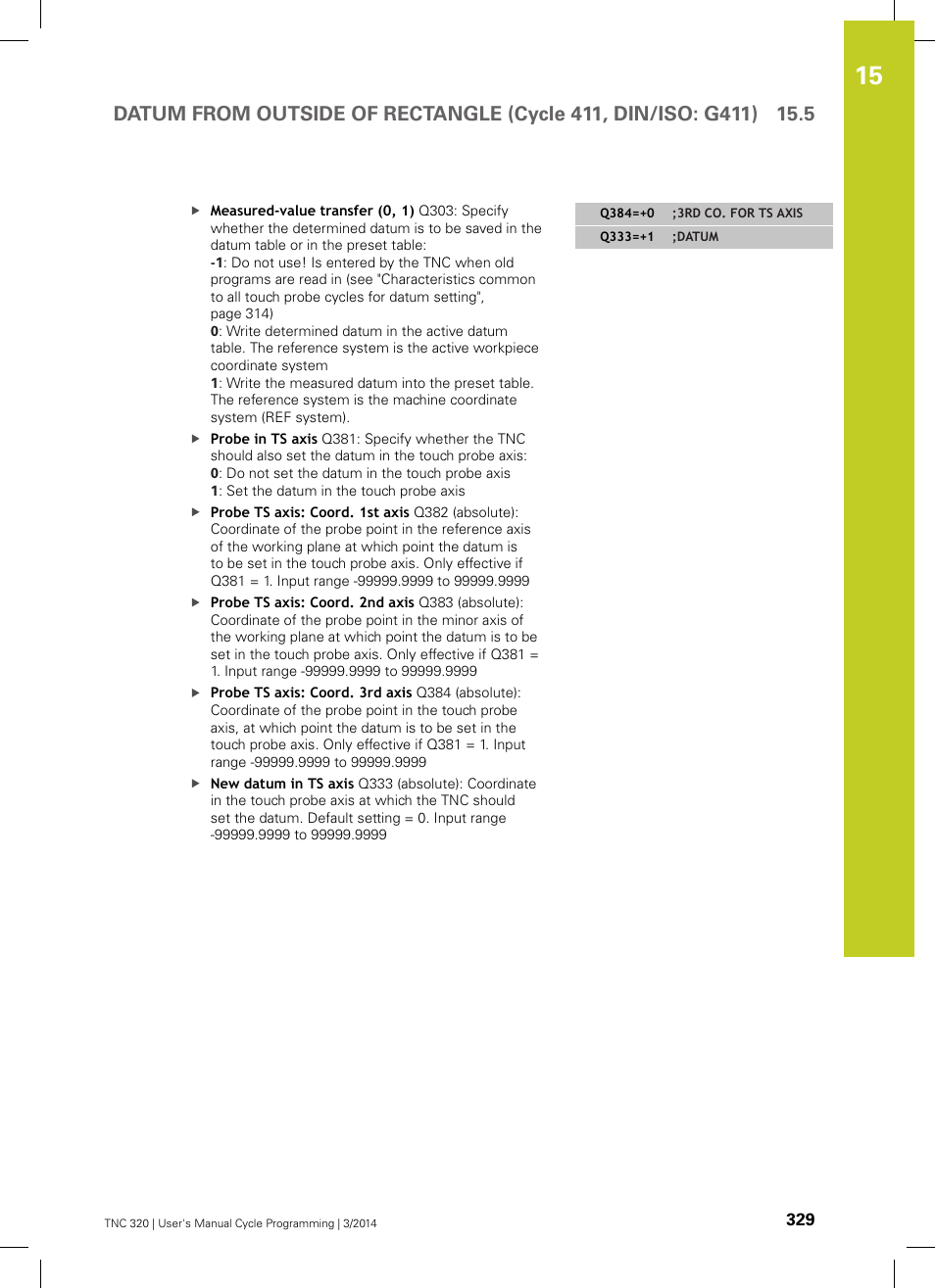 HEIDENHAIN TNC 320 (77185x-01) Cycle programming User Manual | Page 329 / 445