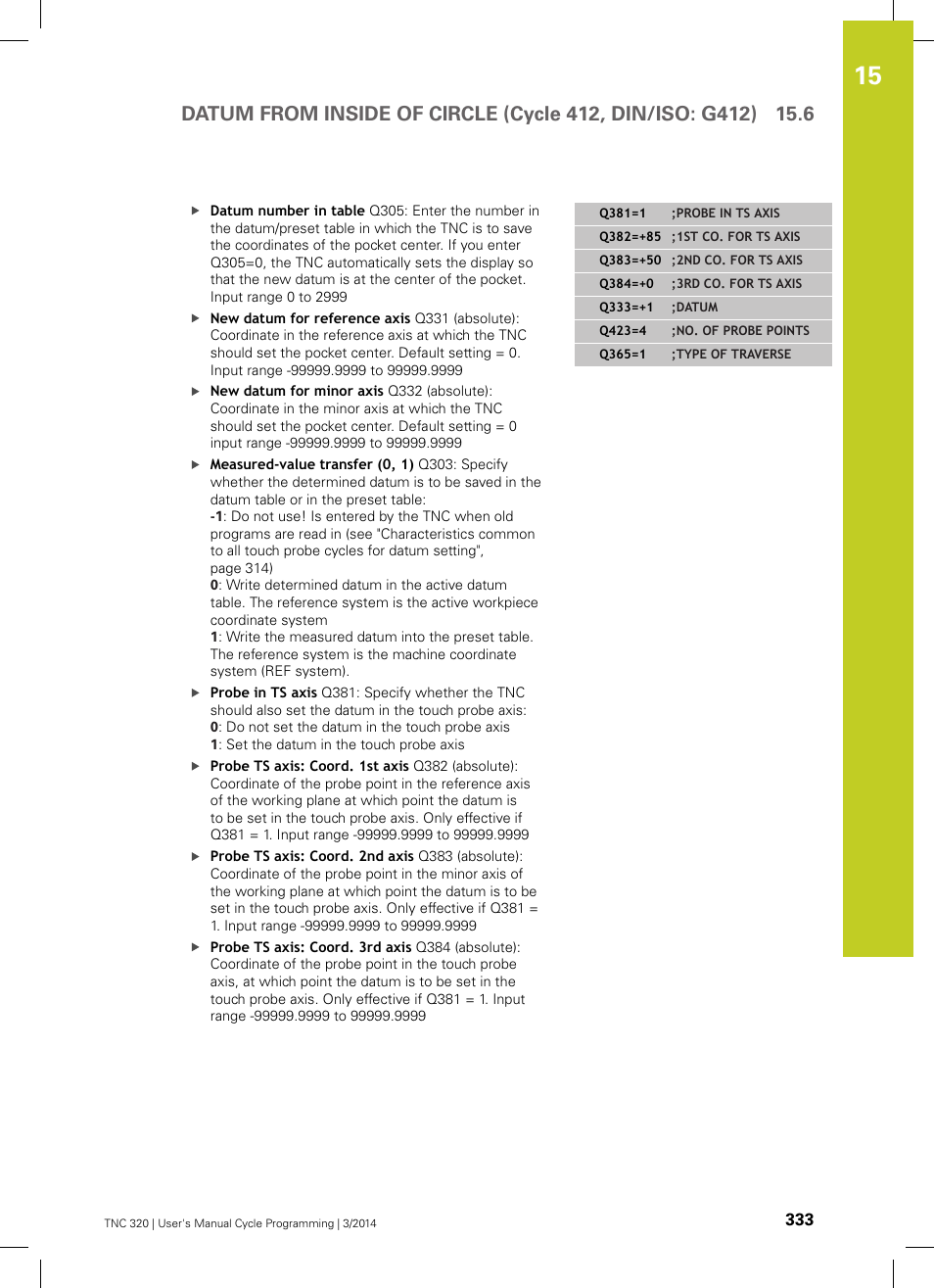HEIDENHAIN TNC 320 (77185x-01) Cycle programming User Manual | Page 333 / 445