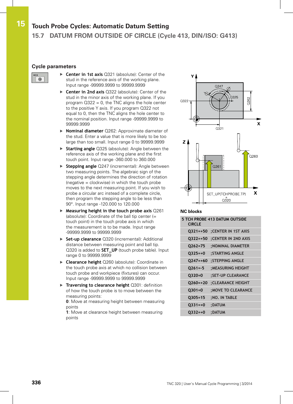 Cycle parameters | HEIDENHAIN TNC 320 (77185x-01) Cycle programming User Manual | Page 336 / 445
