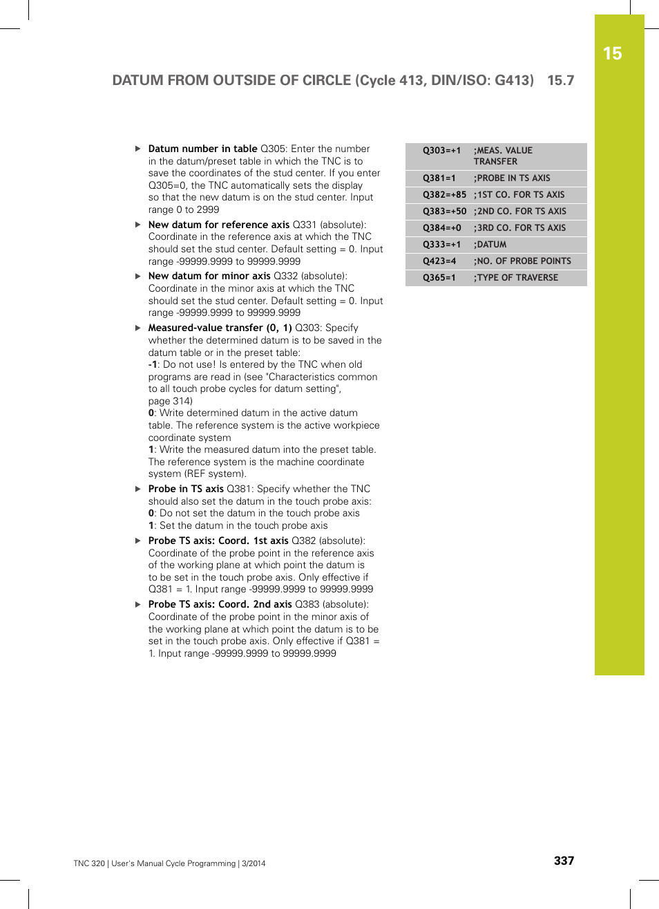 HEIDENHAIN TNC 320 (77185x-01) Cycle programming User Manual | Page 337 / 445