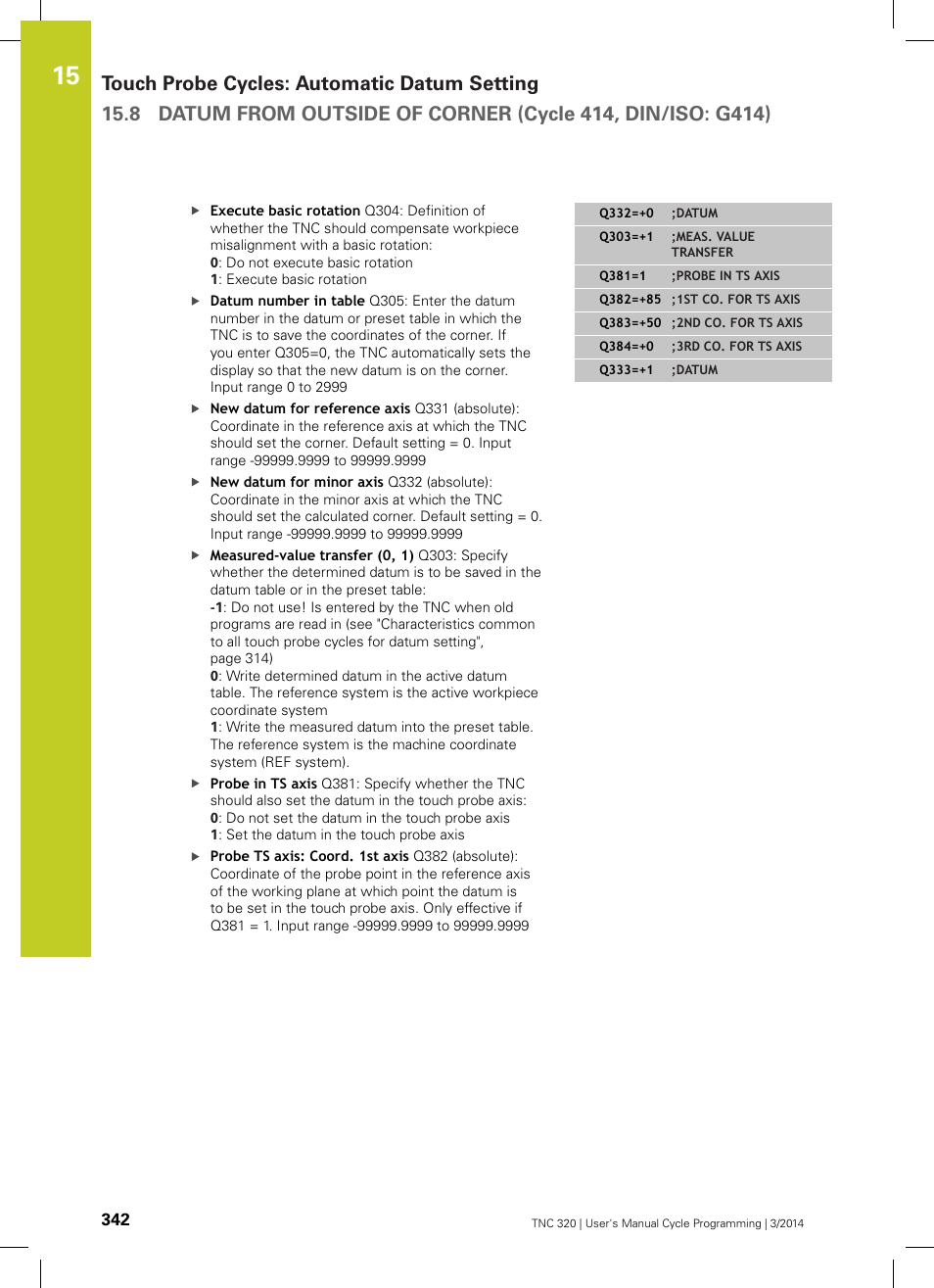 HEIDENHAIN TNC 320 (77185x-01) Cycle programming User Manual | Page 342 / 445