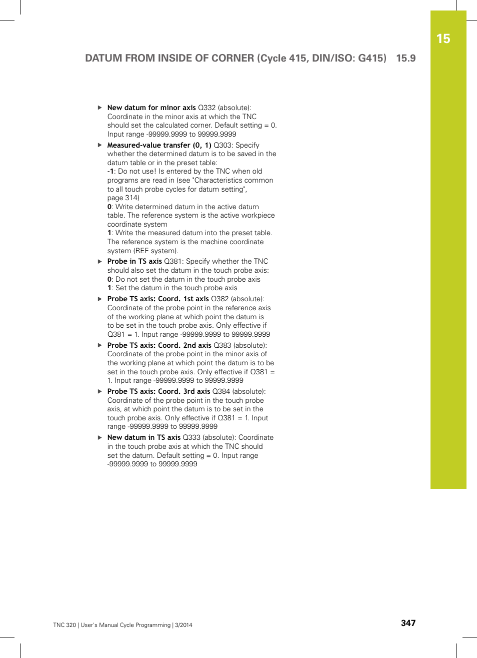 HEIDENHAIN TNC 320 (77185x-01) Cycle programming User Manual | Page 347 / 445