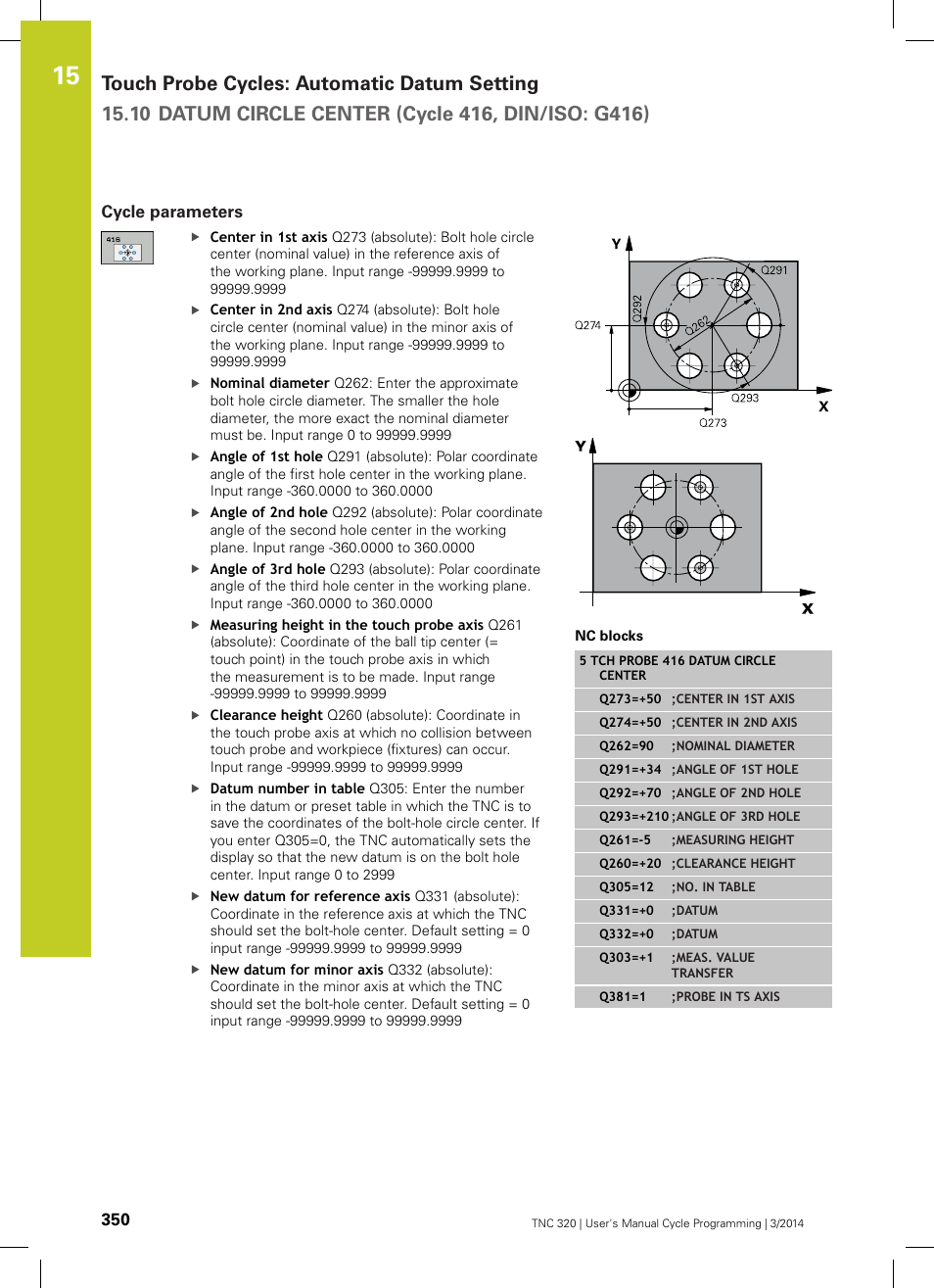 Cycle parameters | HEIDENHAIN TNC 320 (77185x-01) Cycle programming User Manual | Page 350 / 445