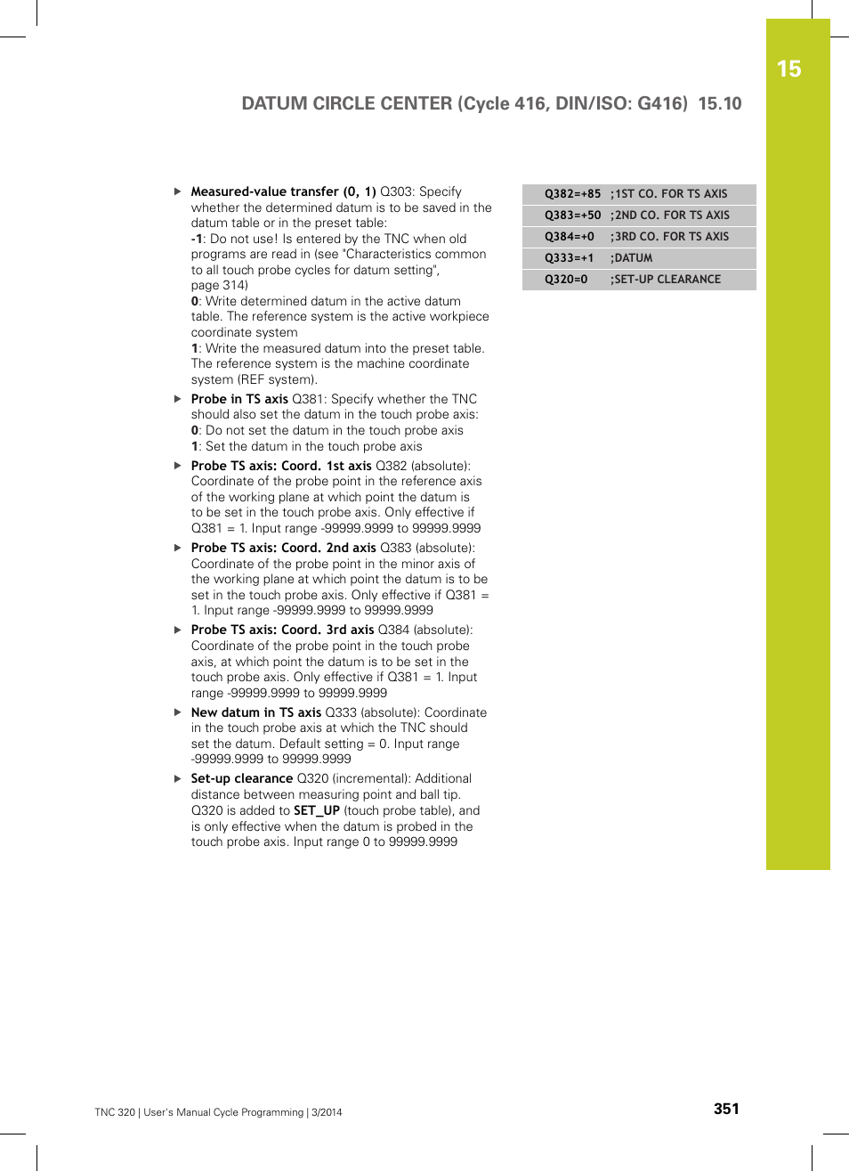 HEIDENHAIN TNC 320 (77185x-01) Cycle programming User Manual | Page 351 / 445