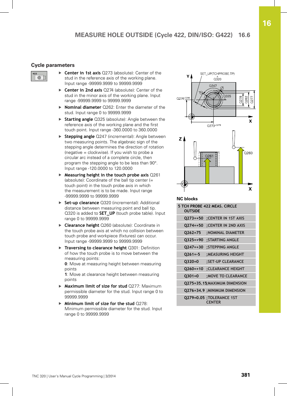 Cycle parameters | HEIDENHAIN TNC 320 (77185x-01) Cycle programming User Manual | Page 381 / 445