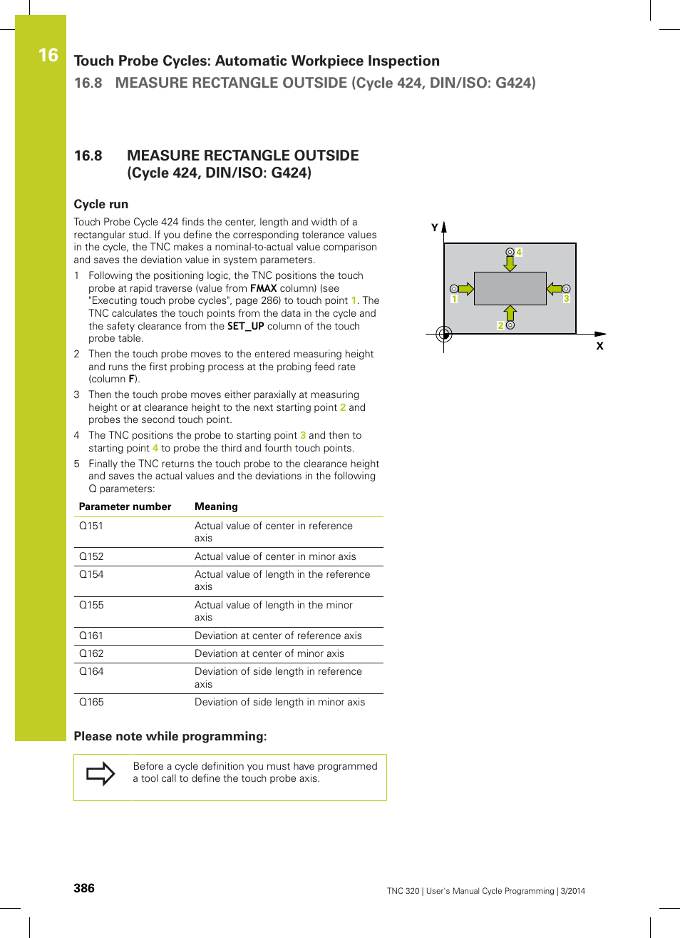 Cycle run, Please note while programming | HEIDENHAIN TNC 320 (77185x-01) Cycle programming User Manual | Page 386 / 445