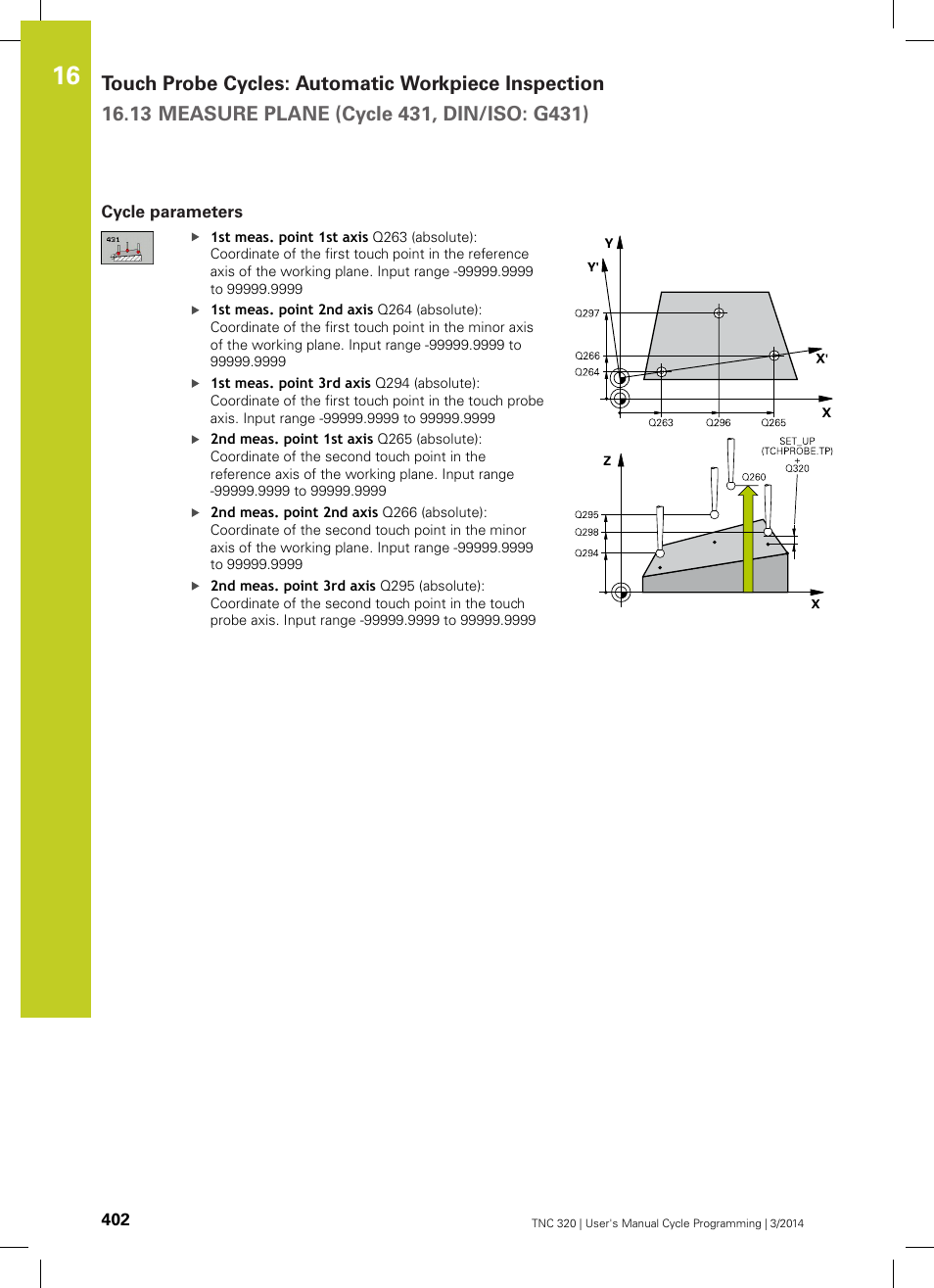 Cycle parameters | HEIDENHAIN TNC 320 (77185x-01) Cycle programming User Manual | Page 402 / 445