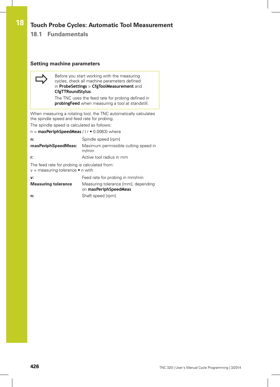 Setting machine parameters | HEIDENHAIN TNC 320 (77185x-01) Cycle programming User Manual | Page 426 / 445