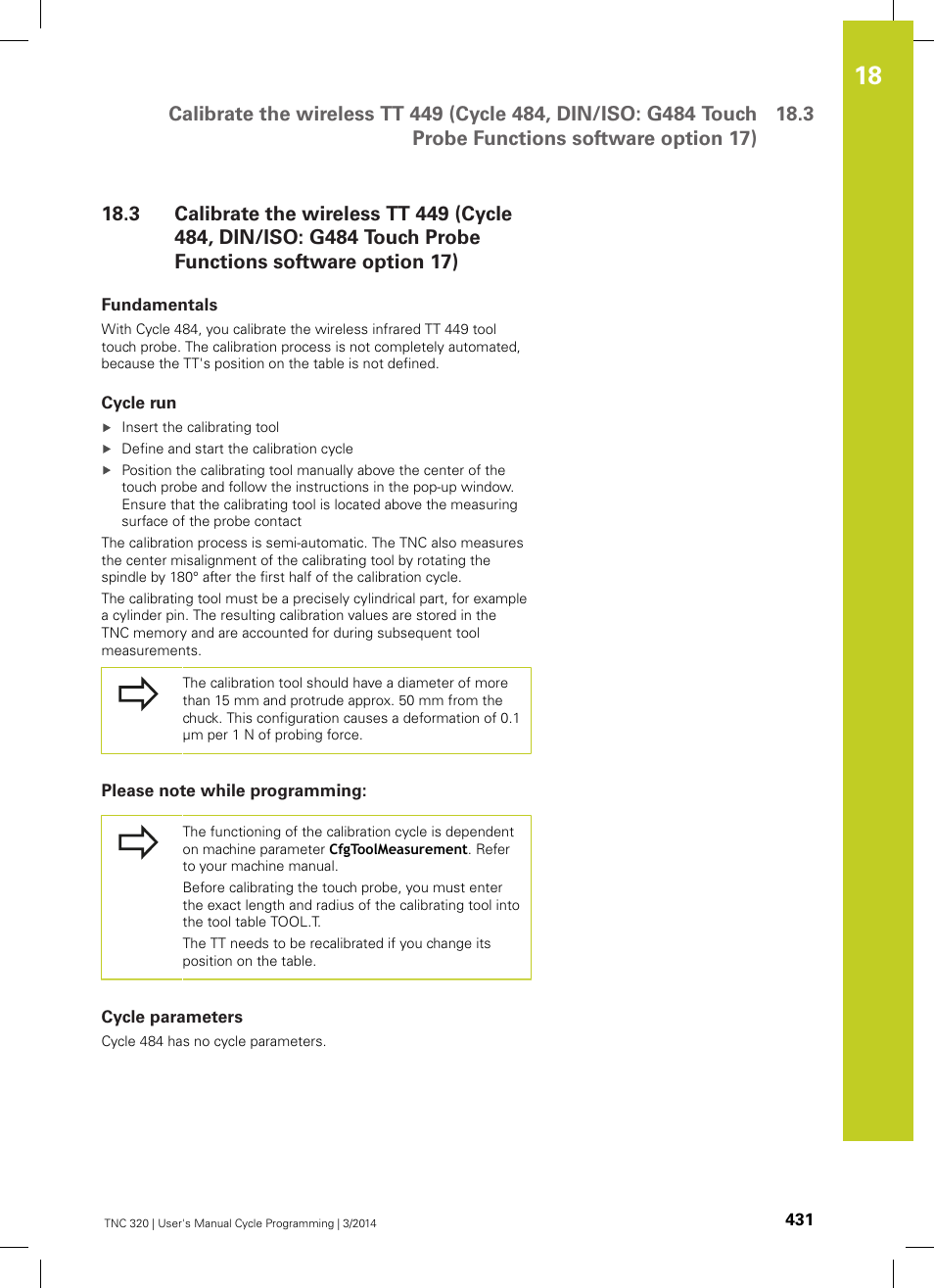 Fundamentals, Cycle run, Please note while programming | Cycle parameters | HEIDENHAIN TNC 320 (77185x-01) Cycle programming User Manual | Page 431 / 445
