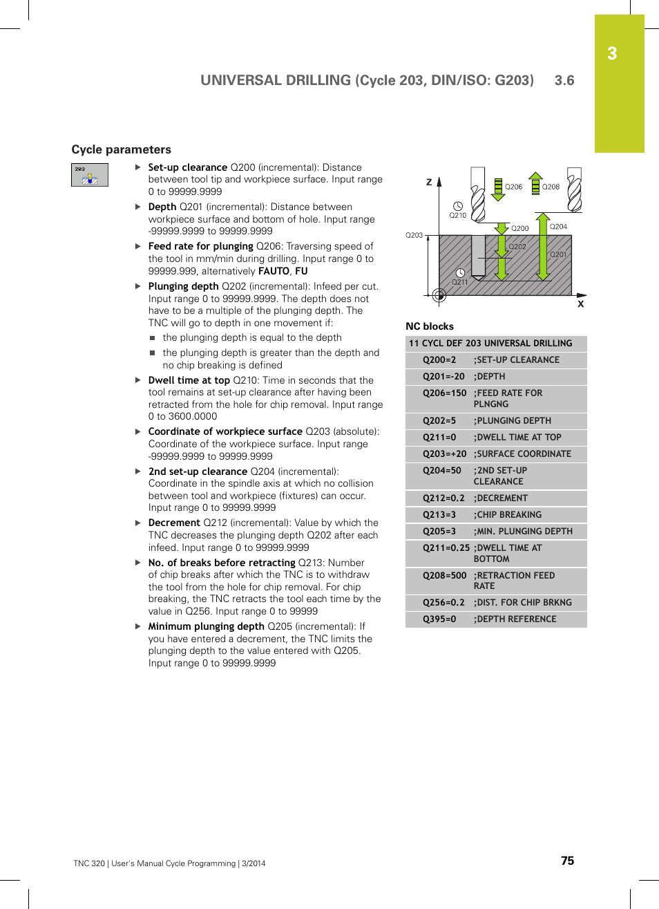 Cycle parameters | HEIDENHAIN TNC 320 (77185x-01) Cycle programming User Manual | Page 75 / 445