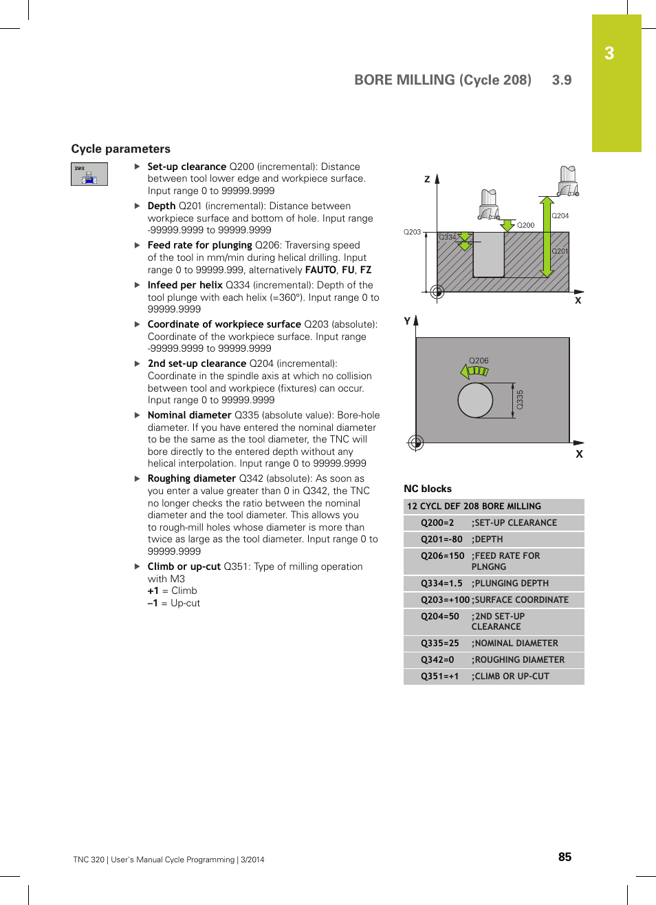 Cycle parameters | HEIDENHAIN TNC 320 (77185x-01) Cycle programming User Manual | Page 85 / 445