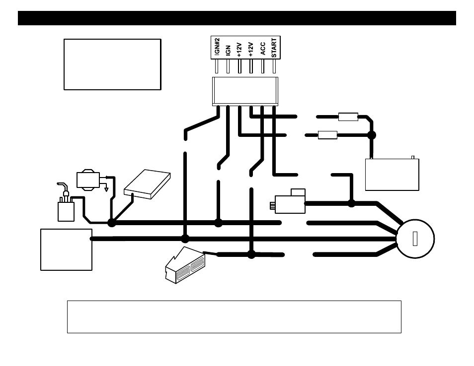 Wiring: 6-pin high current connector, Ign acc, Ign 2 acc 2 | Start 2 | Crimestopper Security Products CS-2012DP-TW1 User Manual | Page 8 / 32