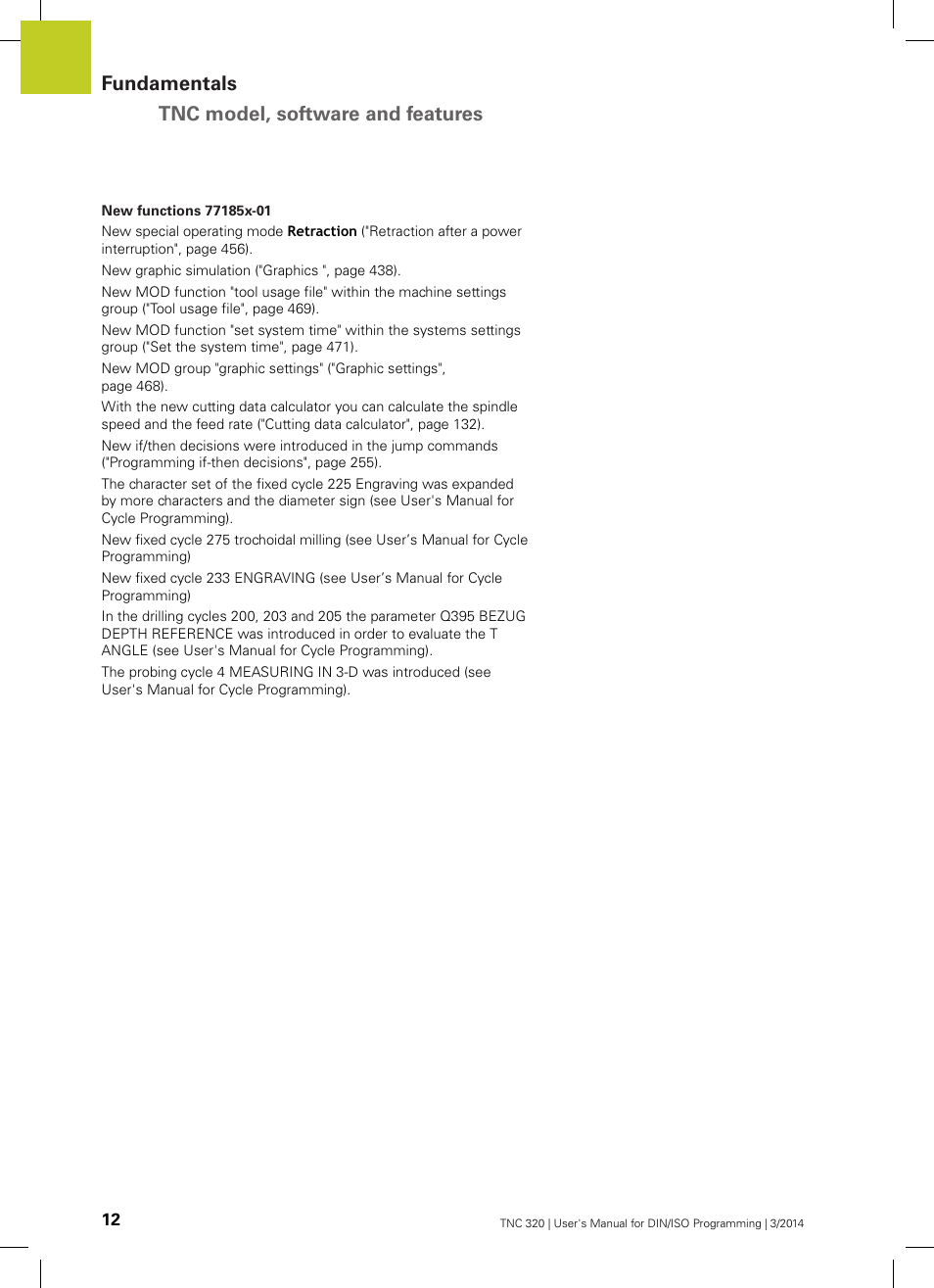 Fundamentals tnc model, software and features | HEIDENHAIN TNC 320 (77185x-01) ISO programming User Manual | Page 12 / 556