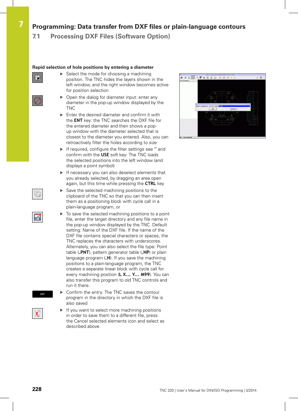 By entering a diameter") | HEIDENHAIN TNC 320 (77185x-01) ISO programming User Manual | Page 228 / 556