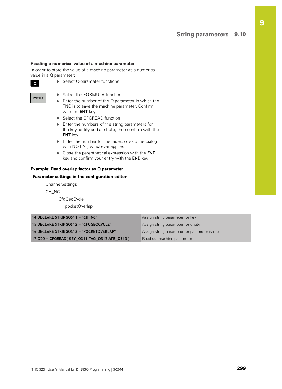 String parameters 9.10 | HEIDENHAIN TNC 320 (77185x-01) ISO programming User Manual | Page 299 / 556