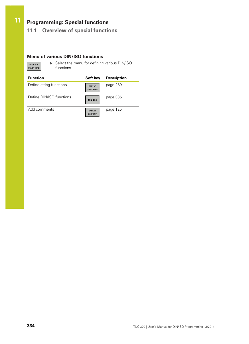 Menu of various din/iso functions | HEIDENHAIN TNC 320 (77185x-01) ISO programming User Manual | Page 334 / 556