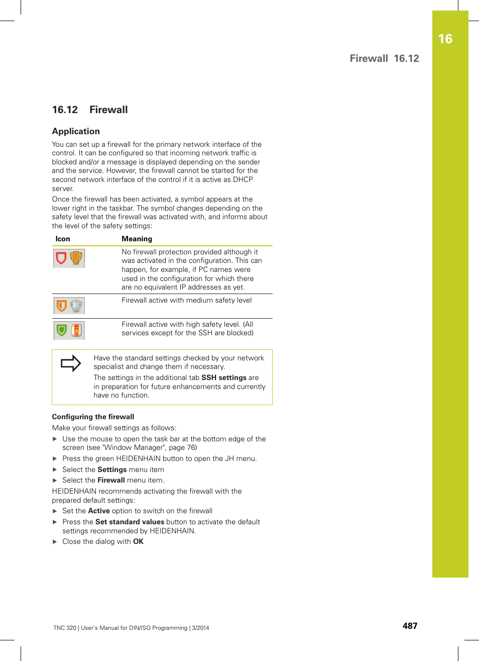 12 firewall, Application, Firewall | Firewall 16.12 | HEIDENHAIN TNC 320 (77185x-01) ISO programming User Manual | Page 487 / 556