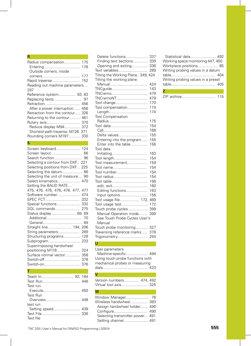 HEIDENHAIN TNC 320 (77185x-01) ISO programming User Manual | Page 555 / 556