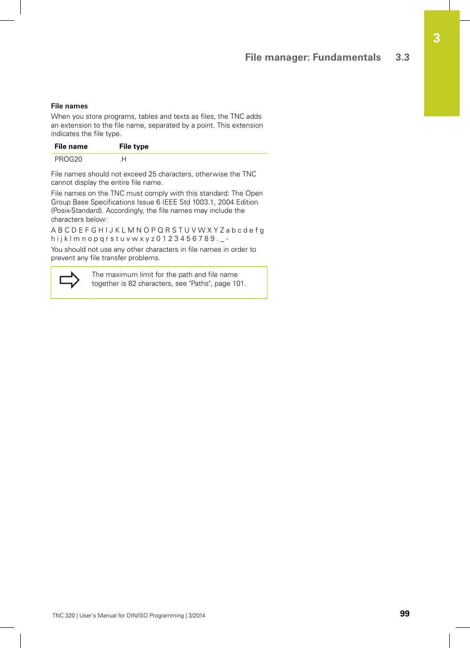 File manager: fundamentals 3.3 | HEIDENHAIN TNC 320 (77185x-01) ISO programming User Manual | Page 99 / 556