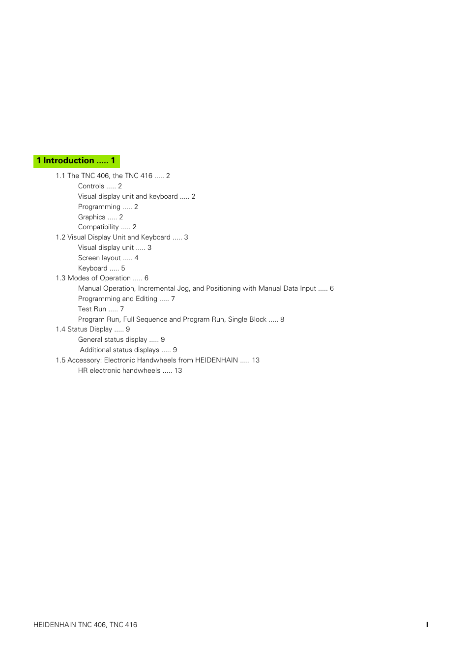 1 introduction | HEIDENHAIN TNC 406 User Manual | Page 10 / 289