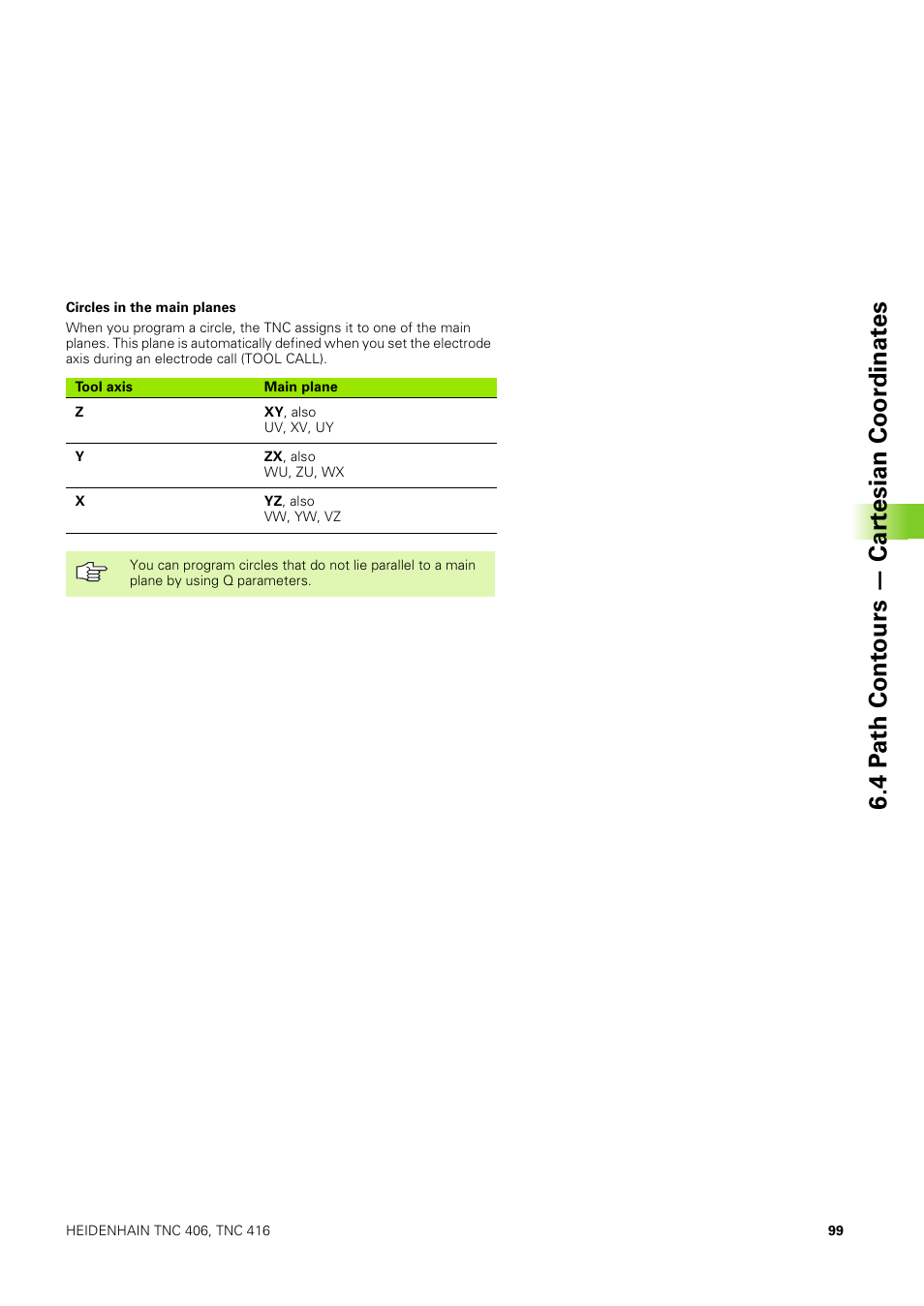 4 p ath cont ours — car tesian coor dinat es | HEIDENHAIN TNC 406 User Manual | Page 120 / 289