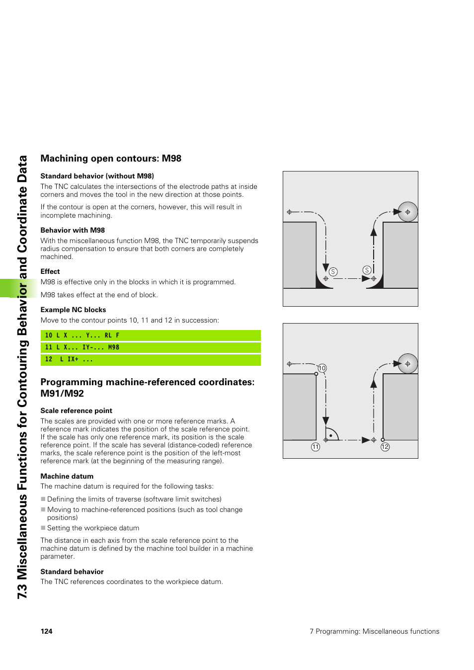 Machining open contours: m98 | HEIDENHAIN TNC 406 User Manual | Page 145 / 289