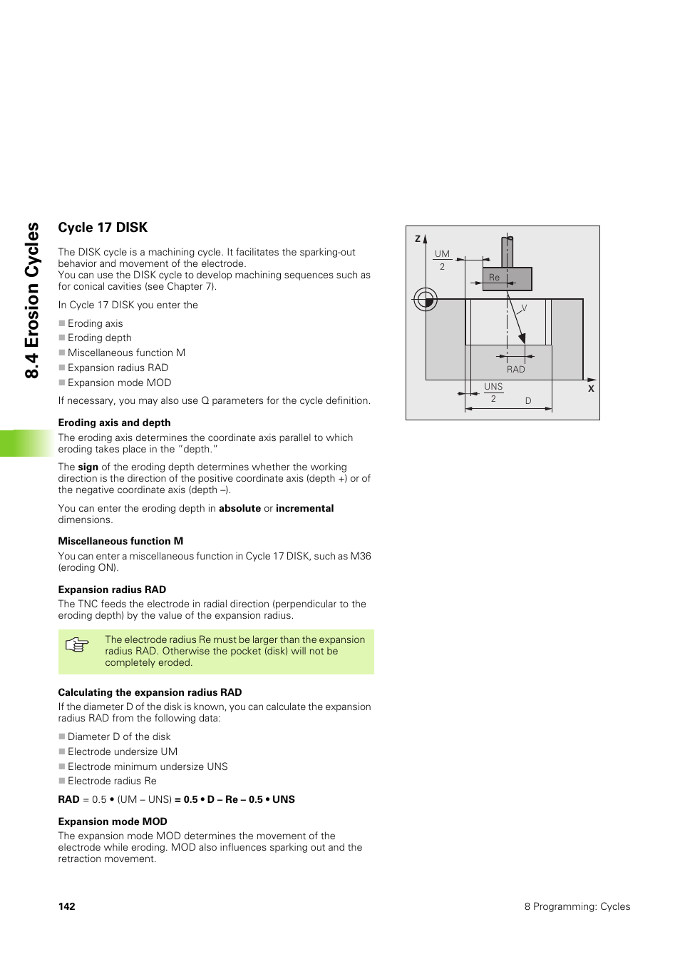 Cycle 17 disk, 4 er osion cy cles | HEIDENHAIN TNC 406 User Manual | Page 163 / 289